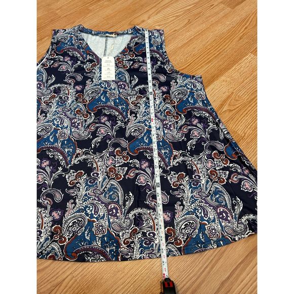 New with Tags VIVI Fashion Plus Size V-Neck Sleeveless Paisley Tunic size 4XL C7 - Picture 7 of 8